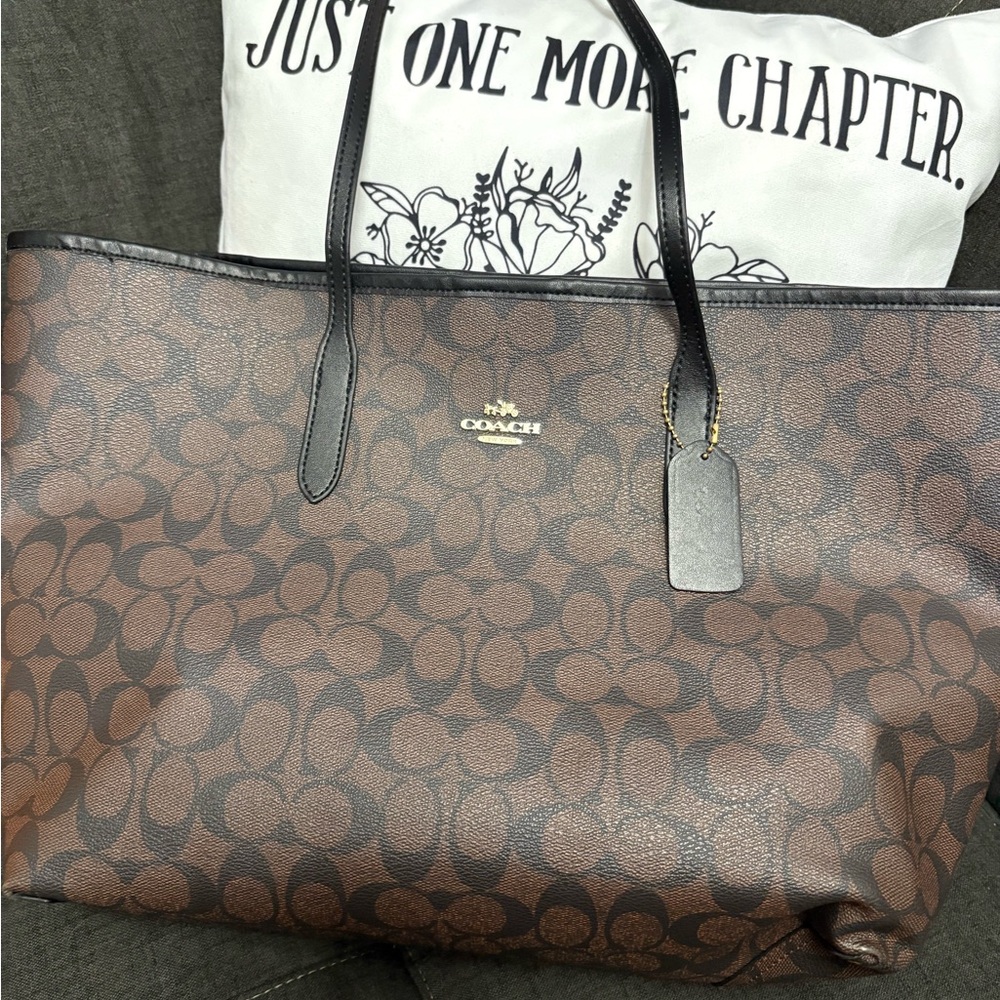 Coach Brown Signature Tote Bag
